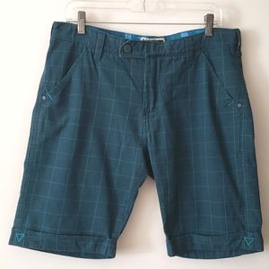 Skunkfunk Frantxoa 100% Cotton Blue/Green Shorts Size 34